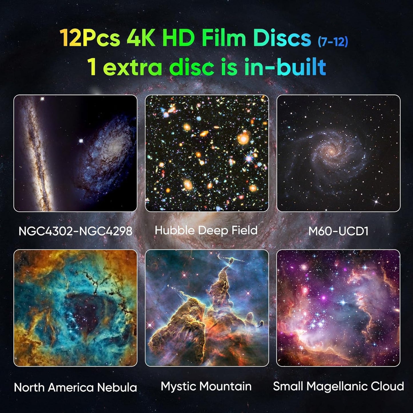Galaxy Projector for Bedroom, Home Planetarium Projector Lamp,LED Space Galaxy Lamp, Room Decor for Kids Adults with 13 Planet Discs, Moon/Nebula/Night Light Star Projector with Timer