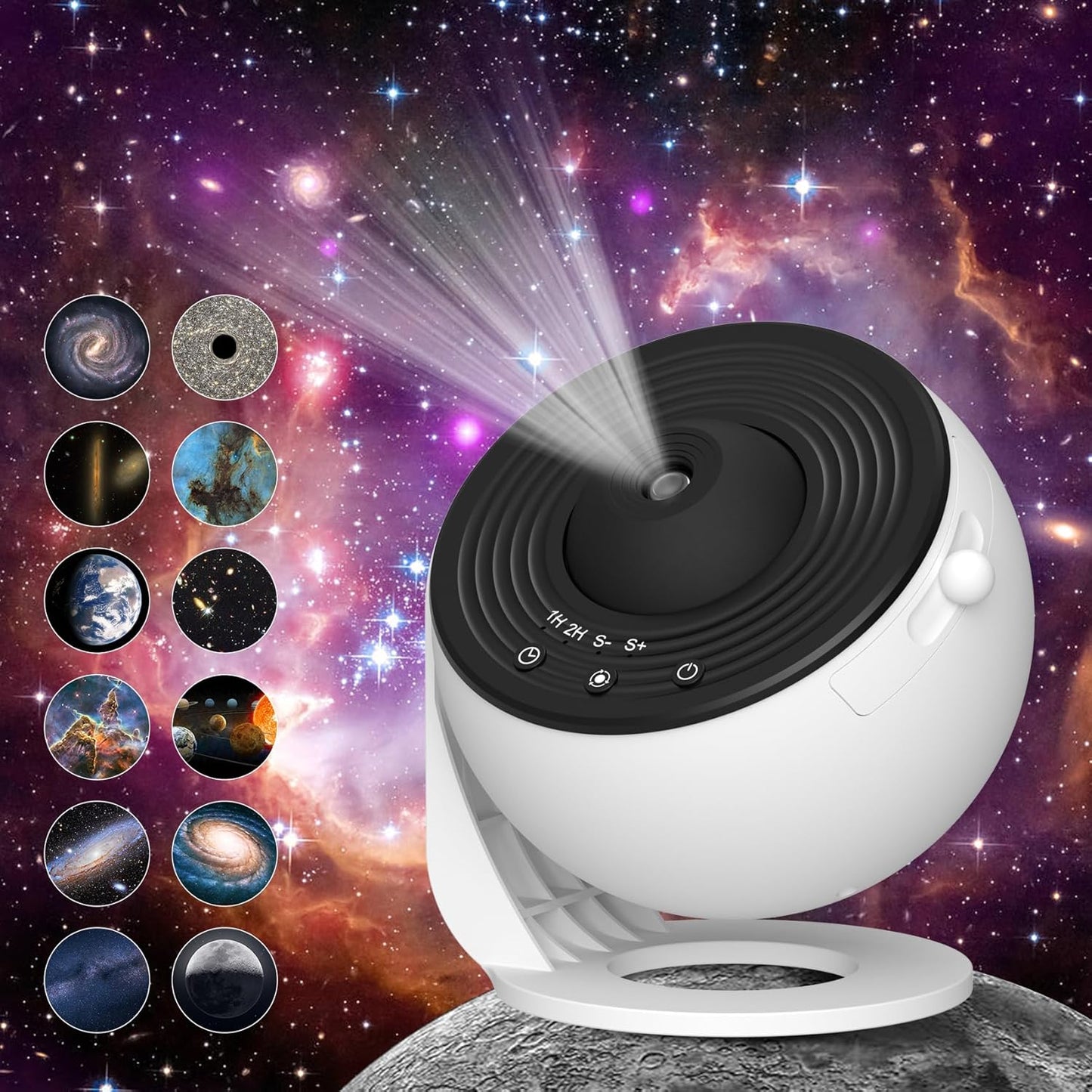 Galaxy Projector for Bedroom, Home Planetarium Projector Lamp,LED Space Galaxy Lamp, Room Decor for Kids Adults with 13 Planet Discs, Moon/Nebula/Night Light Star Projector with Timer