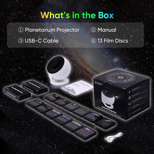 Galaxy Projector for Bedroom, Home Planetarium Projector Lamp,LED Space Galaxy Lamp, Room Decor for Kids Adults with 13 Planet Discs, Moon/Nebula/Night Light Star Projector with Timer